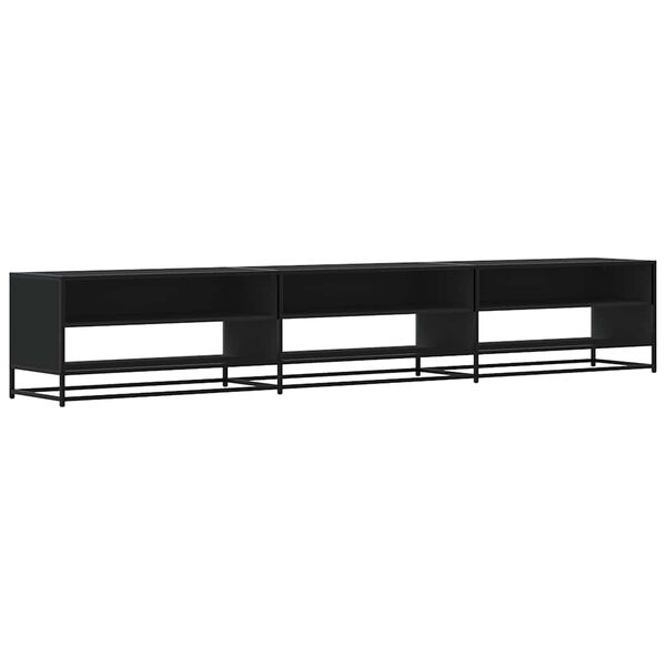 vidaXL TV Cabinet Black Engineered wood, metal Large TV Cabinet
