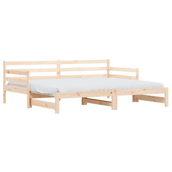 vidaXL Daybed With Trundle Pine Solid pine wood Twin