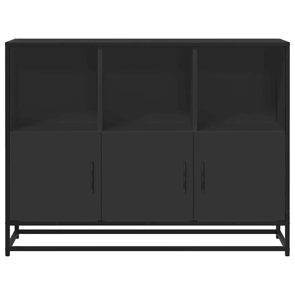 vidaXL Sideboard Black Engineered wood, Metal 39.4x13.8x29.9 in