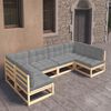 vidaXL Garden Lounge Set Natural Wood Solid pinewood Set of 6 Modular