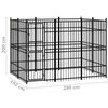 vidaXL Dog Kennel Black Powder-coated Steel 59.6 sq ft Tough