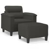 vidaXL Sofa Chair With Footstool Dark Grey