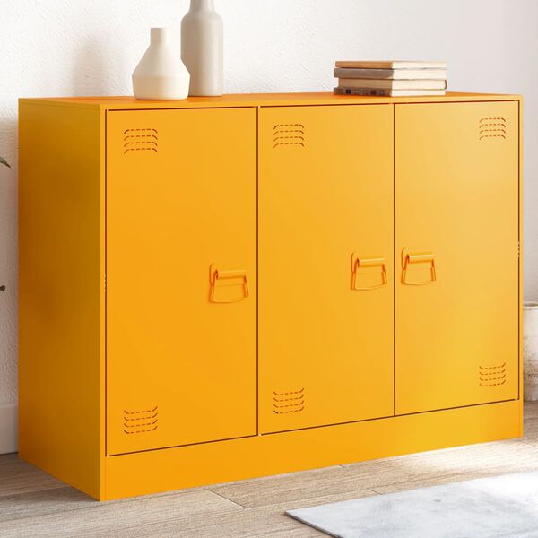 vidaXL Sideboard Mustard Yellow Cold-rolled Steel Medium Sideboard