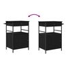 vidaXL Kitchen Trolley Black Oak 22.05 x 16.93 x 35.24 in