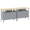 vidaXL Work Bench Set with Drawer 2 pcs Black 200 x 55 x 85 cm Steel