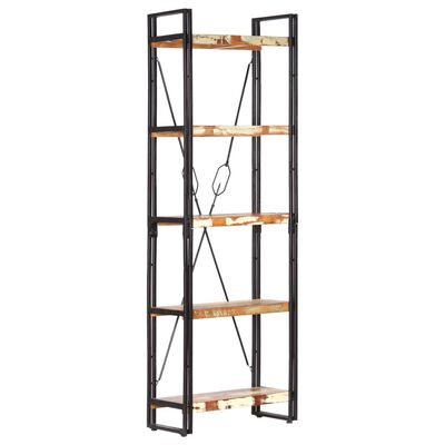 vidaXL 5-Tier Bookcase 23.6"x11.8"x70.9" Solid Reclaimed Wood