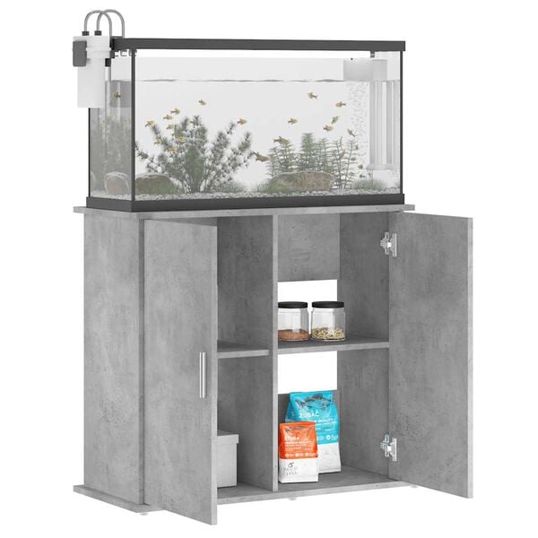 vidaXL Aquarium Stand Concrete Grey Engineered Wood 31.9 x 14.2 x 28.7 in