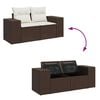 vidaXL Garden Sofa Set Brown and Cream White