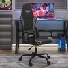 vidaXL Gaming Chair Black and Gray Faux Leather
