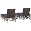 vidaXL Sun lounger Reclining 2 pcs Gray 35 x 35 x 32cm poly rattan