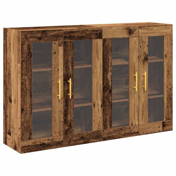 vidaXL Wall Cabinets 2 pcs Old Wood 27.36 x 13.39 x 35.43 in