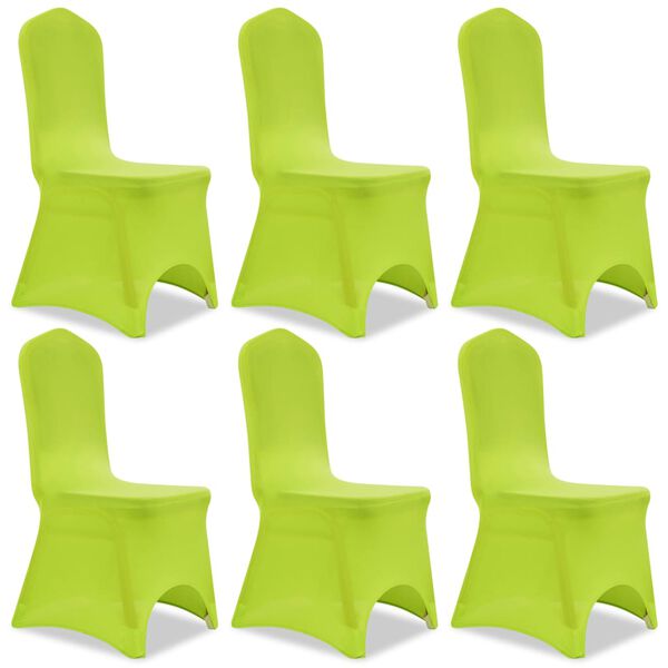 vidaXL Chair Cover Set of 6 Apple Green 90% Polyester, 10% Elastane