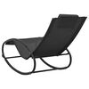 vidaXL Sun Lounger with Pillow Steel and Textilene Black