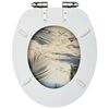 vidaXL WC Toilet Seats with Soft Close Lid 2 pcs MDF Beach Design (2x146918)