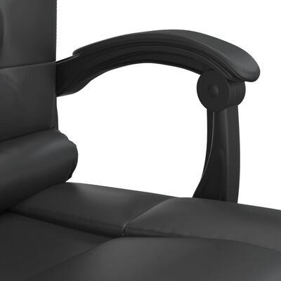 vidaXL Massage Reclining Office Chair Black Faux Leather