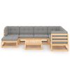 vidaXL Garden Lounge Set Natural wood, Grey Solid pinewood, Polyester