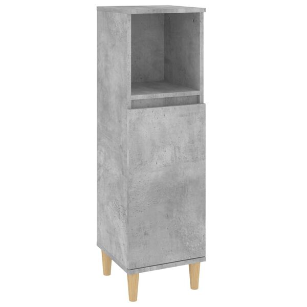 vidaXL Bathroom Cabinet Concrete grey Engineered wood, solid eucalyptus wood