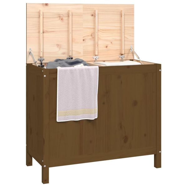 vidaXL Laundry Box Honey Brown 34.8x17.3x29.9" Solid Wood Pine