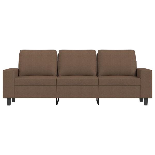 vidaXL 3-Seater Sofa with Footstool Brown 70.9" Fabric