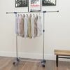 vidaXL Clothes Rack Silver Stainless Steel Adjustable Height-Adjustable