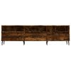 vidaXL TV Cabinet Smoked oak Engineered wood, iron 59.1 in long Storage