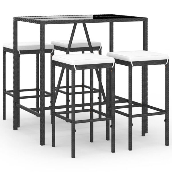 vidaXL Garden Bar Set Black