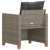 vidaXL Garden Chair Grey PE rattan Standard Removable Covers