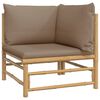vidaXL Garden Lounge Set Taupe Bamboo Large Modular Garden Lounge Set