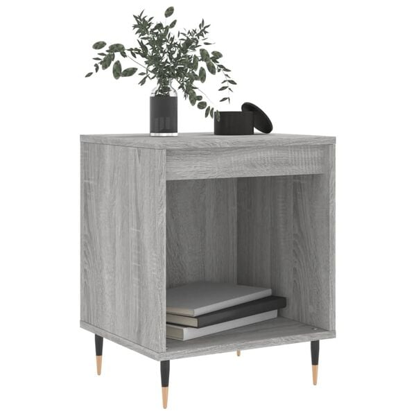 vidaXL Bedside Cabinet Set of 2 Grey Sonoma Engineered wood, metal