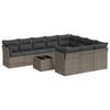 vidaXL Garden Sofa Set Grey PE rattan, powder-coated steel Medium