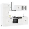 vidaXL Kitchen Cabinet Set High gloss white Engineered wood and glass