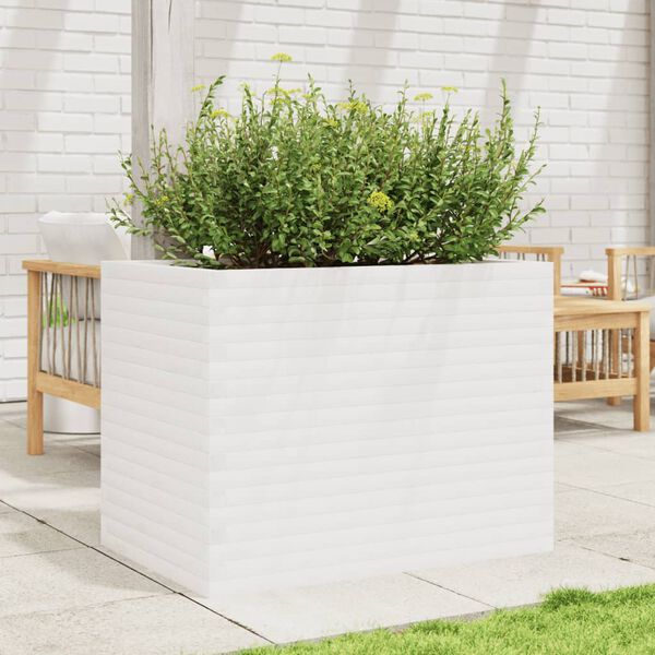 vidaXL Garden Planter White Solid Douglas Fir wood 35.4x23.6x27.0 in