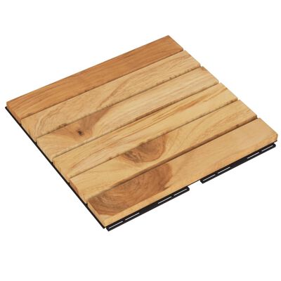vidaXL Decking Tiles 20 pcs 11.8"x11.8" Solid Wood Teak Vertical Pattern