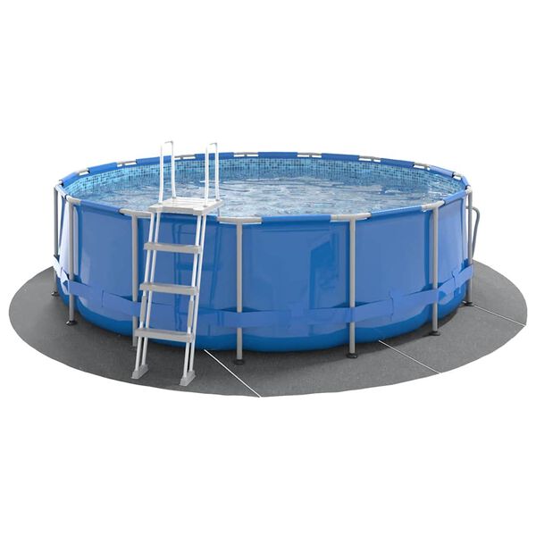 vidaXL Pool Ground Cloth Light Gray Ø168.5" Polyester Geotextile