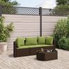 vidaXL Patio Sofa Set Set of 3 Brown, Green