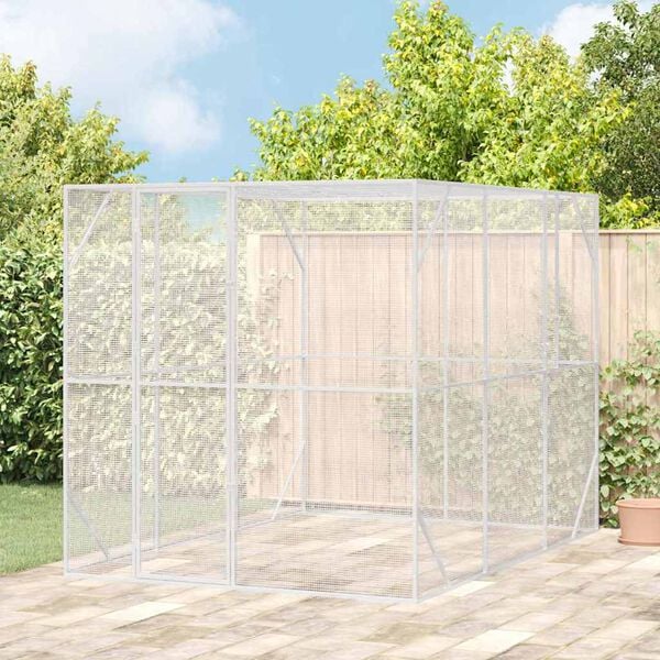 vidaXL Bird Cage Anthracite 82.68 x 119.69 x 83.86 in Galvanised Steel