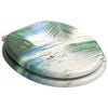 vidaXL WC Toilet Seats with Soft Close Lid 2 pcs MDF Beach Design (2x146918)
