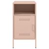 vidaXL Bedside Cabinet Pink Cold-rolled steel 14.2x15.4x26.8 in
