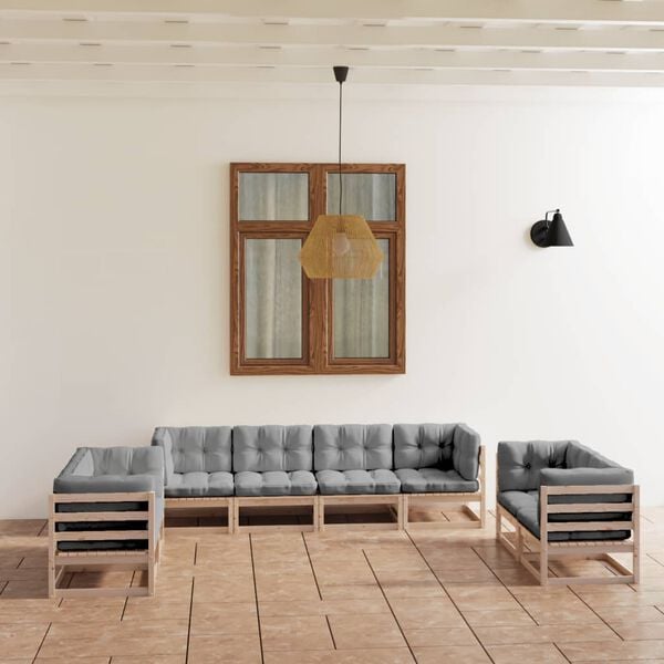 vidaXL Garden Lounge Set Natural Wood