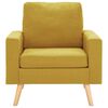 vidaXL Armchair Yellow 100% polyester fabric, solid pine wood, rubber wood