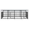 vidaXL Dog Kennel Black Powder-coated steel Large Durable Dog Kennel