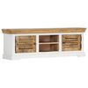 vidaXL TV Stand Brown and white Solid mango wood 46.5x11.8x15.7 in