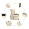 vidaXL Massage Recliner Chair Cream Fabric (100% polyester), metal, plywood