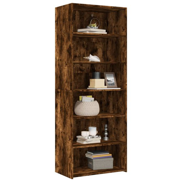 vidaXL Highboard Smoked Oak Engineered Wood Tall Highboard Rectangular