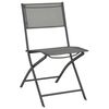 vidaXL Folding Outdoor Chair Set of 2 Grey Powder-coated steel, Textilene
