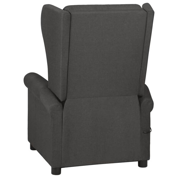 vidaXL Recliner Chair Dark Grey 100% Polyester Fabric, Foam, Metal, Plywood
