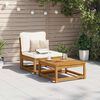 vidaXL Garden Sofa Acacia wood color, Cream white
