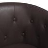 vidaXL Tub Chair Brown Faux leather, pinewood, plywood Standard Footrest