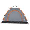 vidaXL Camping Tent 3-Person Gray and Orange Quick Release