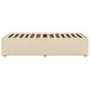 vidaXL Bed Frame Cream Polyester, Plywood, Engineered wood Single